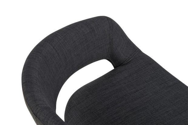 Set 2 scaune de bar tapitate cu stofa si picior metalic Grace Antracit / Crom, l54,5xA48,5xH104 cm (6)