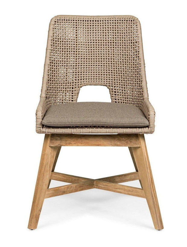 Set 2 scaune de terasa din metal si lemn de tec, Hesperia Grej / Natural, l50xA68xH86 cm (7)