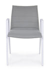 Set 2 scaune de terasa din metal, tapitate cu stofa, Axor Gri / Alb, l57xA65xH84 cm (5)