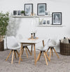 Set 2 scaune din plastic, sezut tapitat cu piele ecologica si picioare din lemn de cauciuc Dima Alb / Stejar, l48,5xA55xH85 cm (3)
