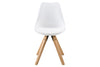 Actona Set 2 scaune din plastic, sezut tapitat cu piele ecologica si picioare din lemn de cauciuc Dima Alb / Stejar, l48,5xA55xH85 cm