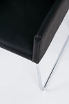 Set 2 scaune tapitate cu piele ecologica si picioare metalice Sixty Negru / Crom, l60xA54xH80,5 cm (6)