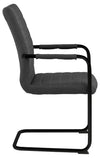 Set 2 scaune tapitate cu stofa si picioare metalice Gudrun Plus Gri inchis / Negru, l52,5xA63,5xH95,5 cm (2)