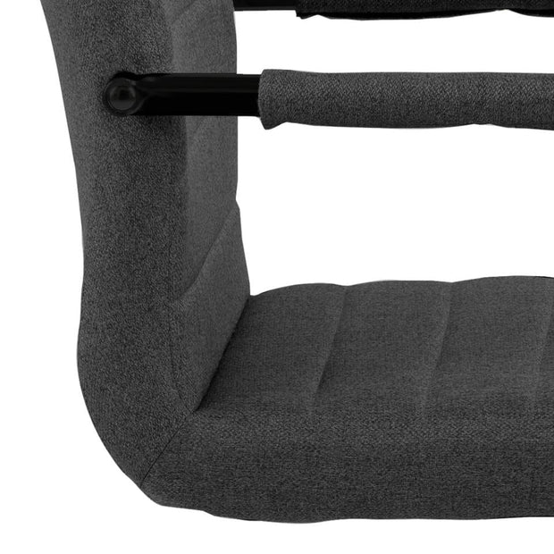 Set 2 scaune tapitate cu stofa si picioare metalice Gudrun Plus Gri inchis / Negru, l52,5xA63,5xH95,5 cm (4)