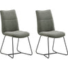 MCA Furniture Set 2 scaune tapitate cu stofa si picioare metalice, Hampton I Verde Olive / Negru, l48xA65xH94 cm