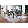 MCA Furniture Set 2 scaune tapitate cu stofa si picioare metalice, Hampton I Verde Olive / Negru, l48xA65xH94 cm