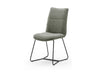 MCA Furniture Set 2 scaune tapitate cu stofa si picioare metalice, Hampton I Verde Olive / Negru, l48xA65xH94 cm