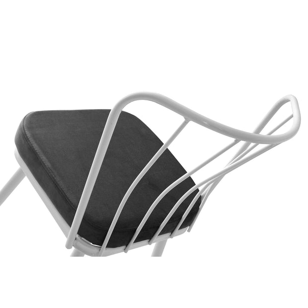 Asir Set 2 scaune tapitate cu stofa si picioare metalice, Yildiz 229 Velvet Gri Inchis / Alb, l43xA42xH82 cm