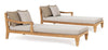 Set 2 sezlonguri pentru terasa, din lemn de tec, cu perne detasabile tapitate cu stofa, Bali Natural, l87xA206xH79 cm (1)
