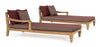 Set 2 sezlonguri pentru terasa, din lemn de tec, cu perne detasabile tapitate cu stofa, Bali Natural, l87xA206xH79 cm (2)