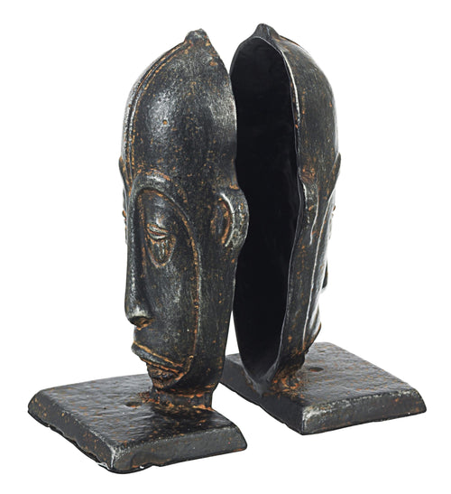 Set 2 suporturi pentru carti din metal, Turkana Negru, l8,5xA6,5xH17 cm