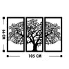 Asir Set 3 decoratiuni de perete, din lemn, Agac 5 Negru, l105xA1xH66 cm