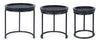 Set 3 mese de cafea din lemn de mango si metal Kirtan Round Negru, Ø45xH46 cm / Ø38xH41 cm / Ø28xH36 cm (2)