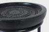 Bizzotto Set 3 mese de cafea din lemn de mango si metal Kirtan Round Negru, Ø45xH46 cm / Ø38xH41 cm / Ø28xH36 cm