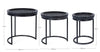 Bizzotto Set 3 mese de cafea din lemn de mango si metal Kirtan Round Negru, Ø45xH46 cm / Ø38xH41 cm / Ø28xH36 cm