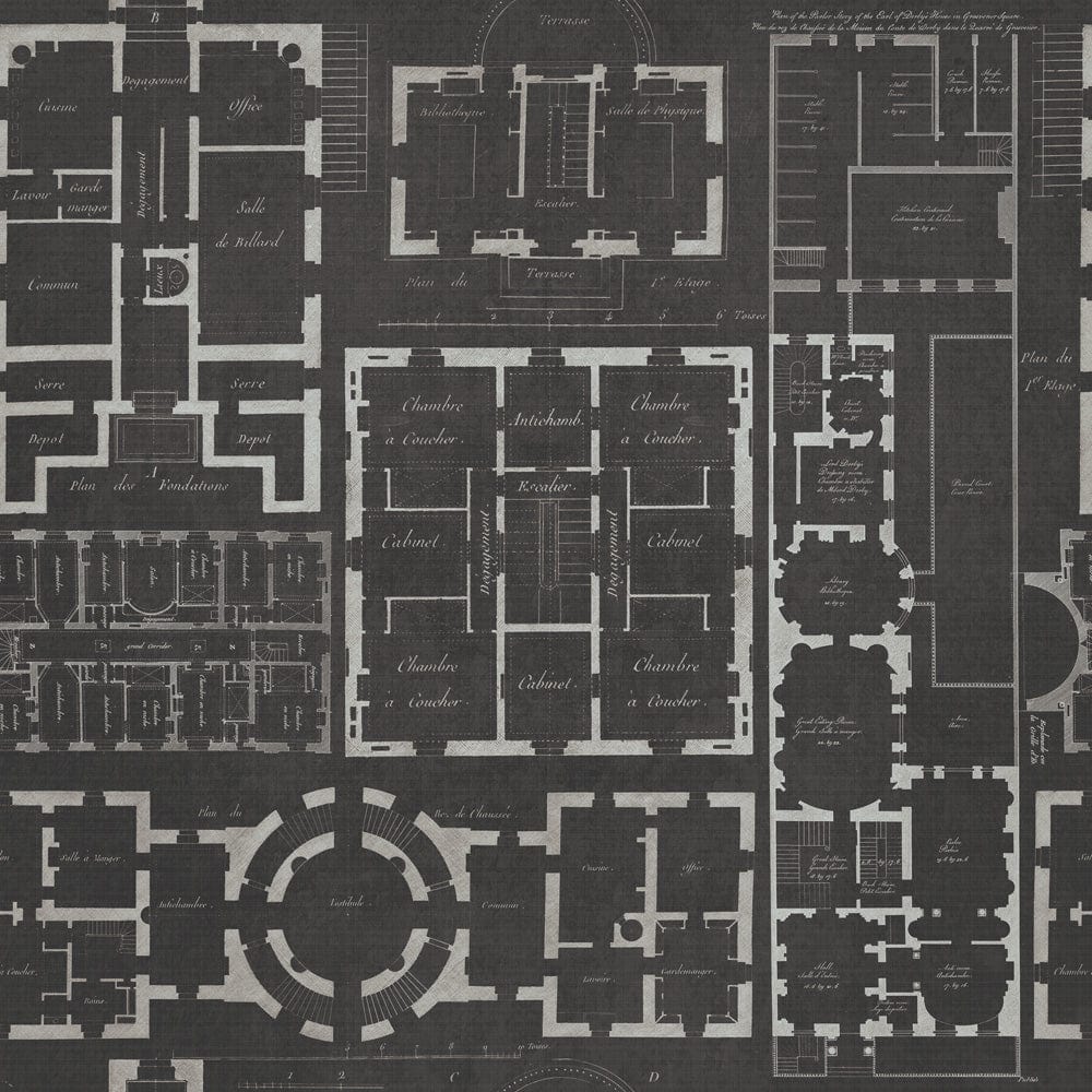Set 3 role Tapet Imprimat Digital Chateau Anthracite