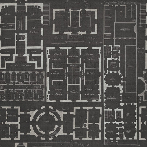 Set 3 role Tapet Imprimat Digital Chateau Anthracite