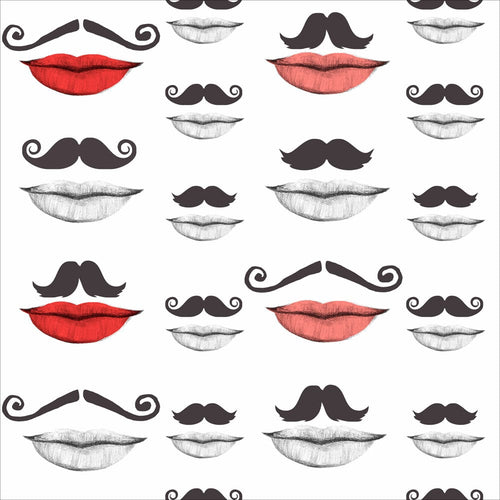 Set 3 role Tapet Imprimat Digital Moustache and lips