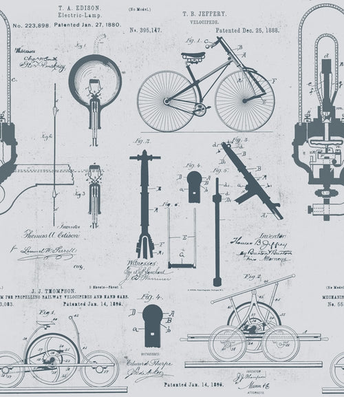Set 3 role Tapet Imprimat Digital Patents Gray