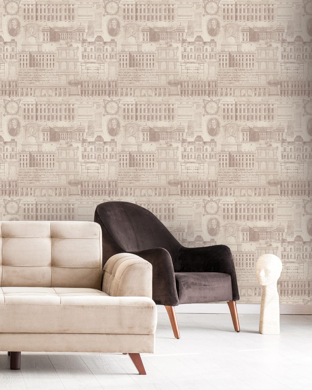 Set 3 role Tapet Imprimat Digital Vitruvius Taupe (1)