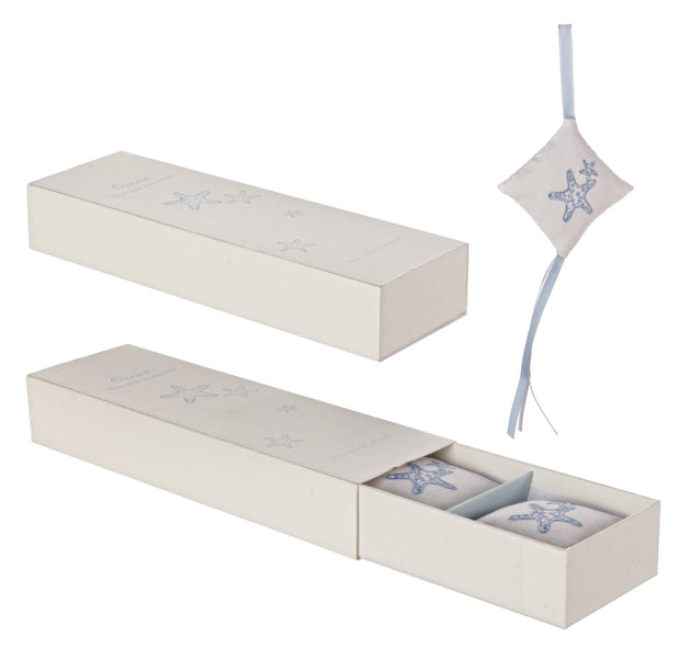 Bizzotto Set 3 saculeti parfumati si cutie cadou Ocean Alb / Albastru, L26xl8,5xH4,5 cm