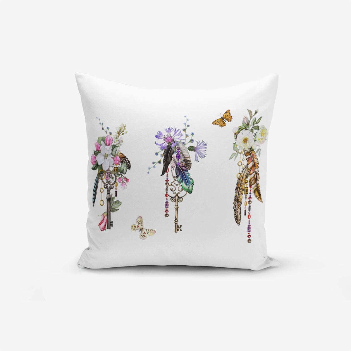 Hillkar Global Set 4 fete perna decorative din poliester si bumbac, Amira RKYK148 Multicolor, 43 x 43 cm