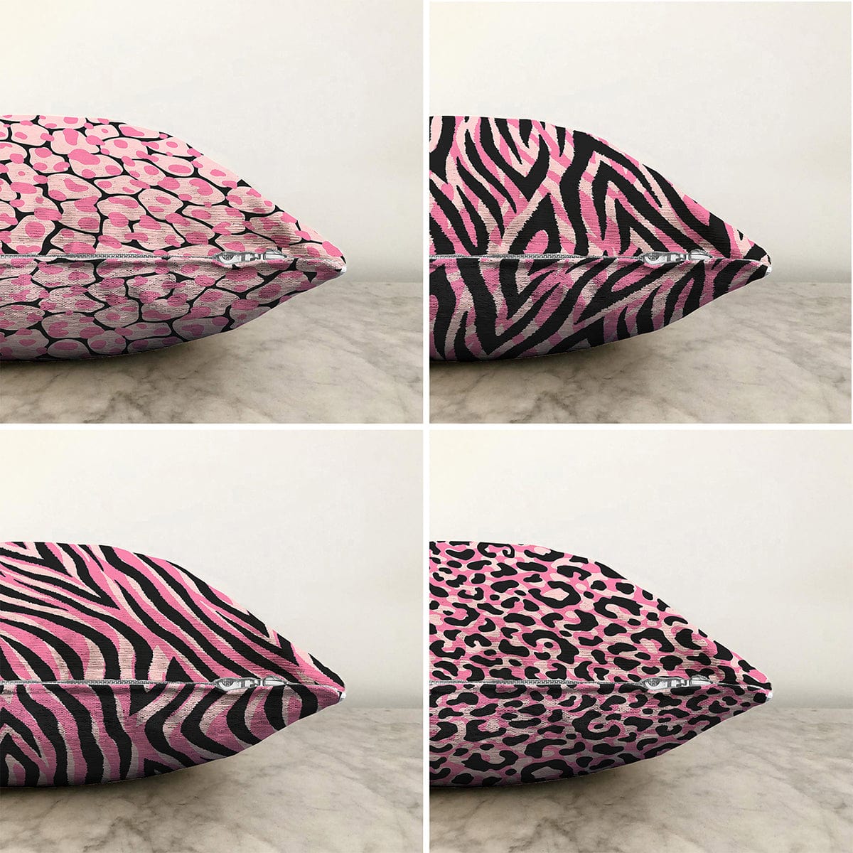 Hillkar Global Set 4 fete perna decorative din poliester si bumbac, Aslan RKYK316 Multicolor, 43 x 43 cm