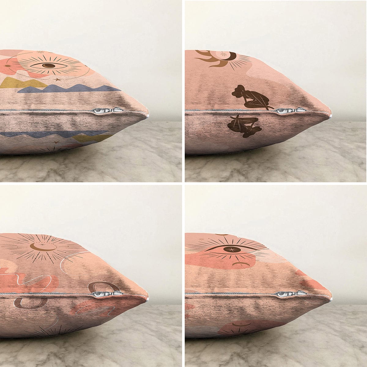 Hillkar Global Set 4 fete perna decorative din poliester si bumbac, Aslan RKYK317 Multicolor, 43 x 43 cm