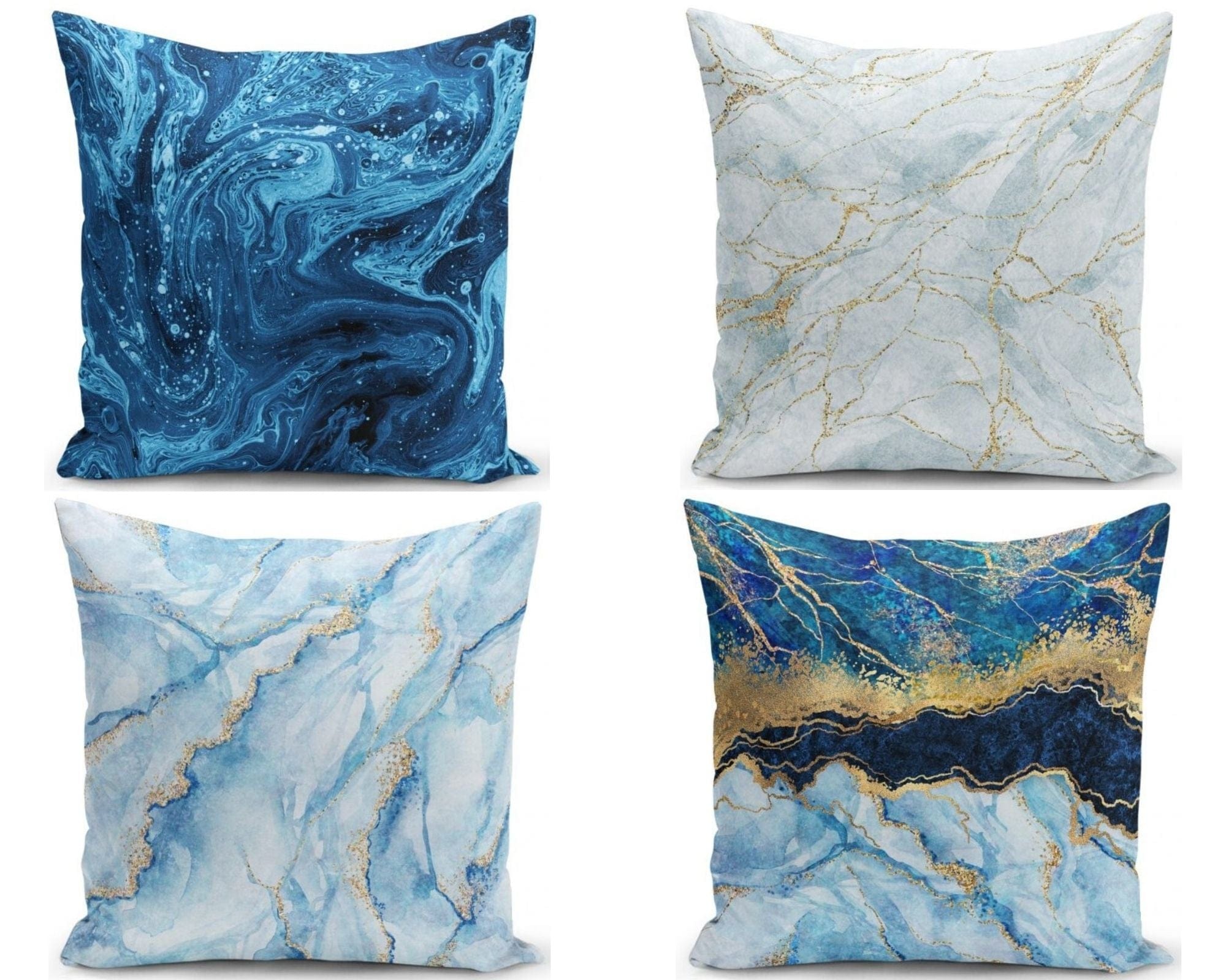 Hillkar Global Set 4 fete perna decorative din poliester si bumbac, Asli RKYK153 Multicolor, 43 x 43 cm