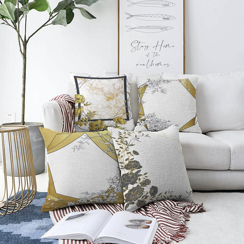 Hillkar Global Set 4 fete perna decorative din poliester si bumbac, Aysa RKYK279 Multicolor, 43 x 43 cm