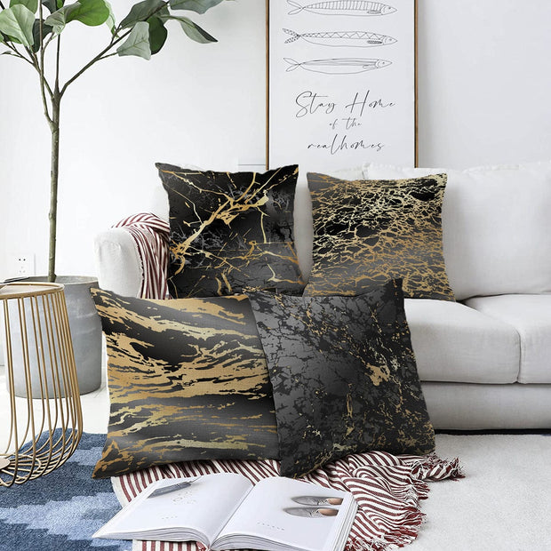 Hillkar Global Set 4 fete perna decorative din poliester si bumbac, Aysa RKYK281 Multicolor, 43 x 43 cm