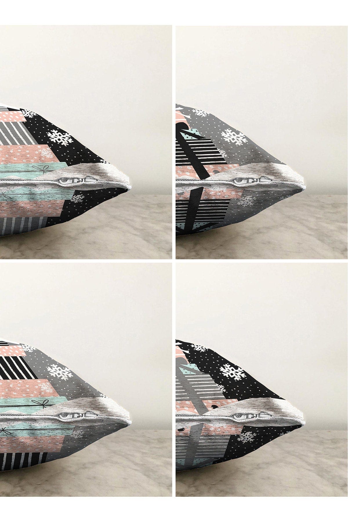 Hillkar Global Set 4 fete perna decorative din poliester si bumbac, Beren RKYK440 Multicolor, 43 x 43 cm