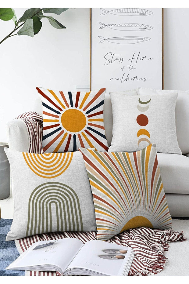 Hillkar Global Set 4 fete perna decorative din poliester si bumbac, Beren RKYK441 Multicolor, 43 x 43 cm