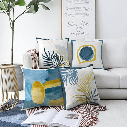 Hillkar Global Set 4 fete perna decorative din poliester si bumbac, Caria RKYK339 Multicolor, 43 x 43 cm