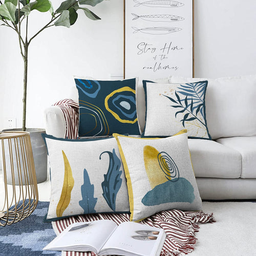 Hillkar Global Set 4 fete perna decorative din poliester si bumbac, Caria RKYK340 Multicolor, 43 x 43 cm