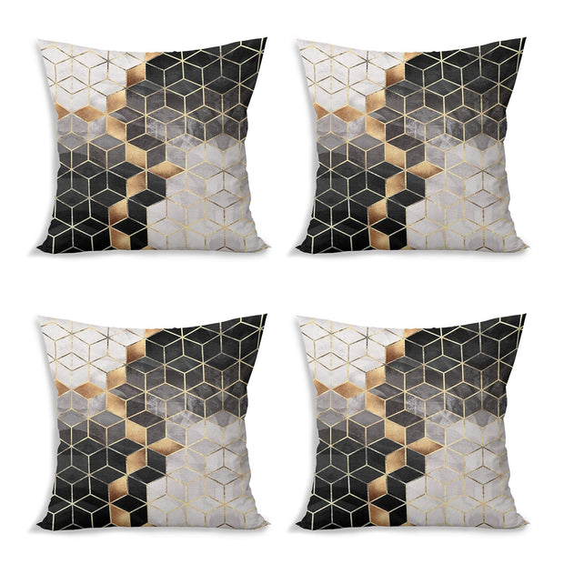 Hillkar Global Set 4 fete perna decorative din poliester si bumbac, Ceren RKYK463 Multicolor, 43 x 43 cm