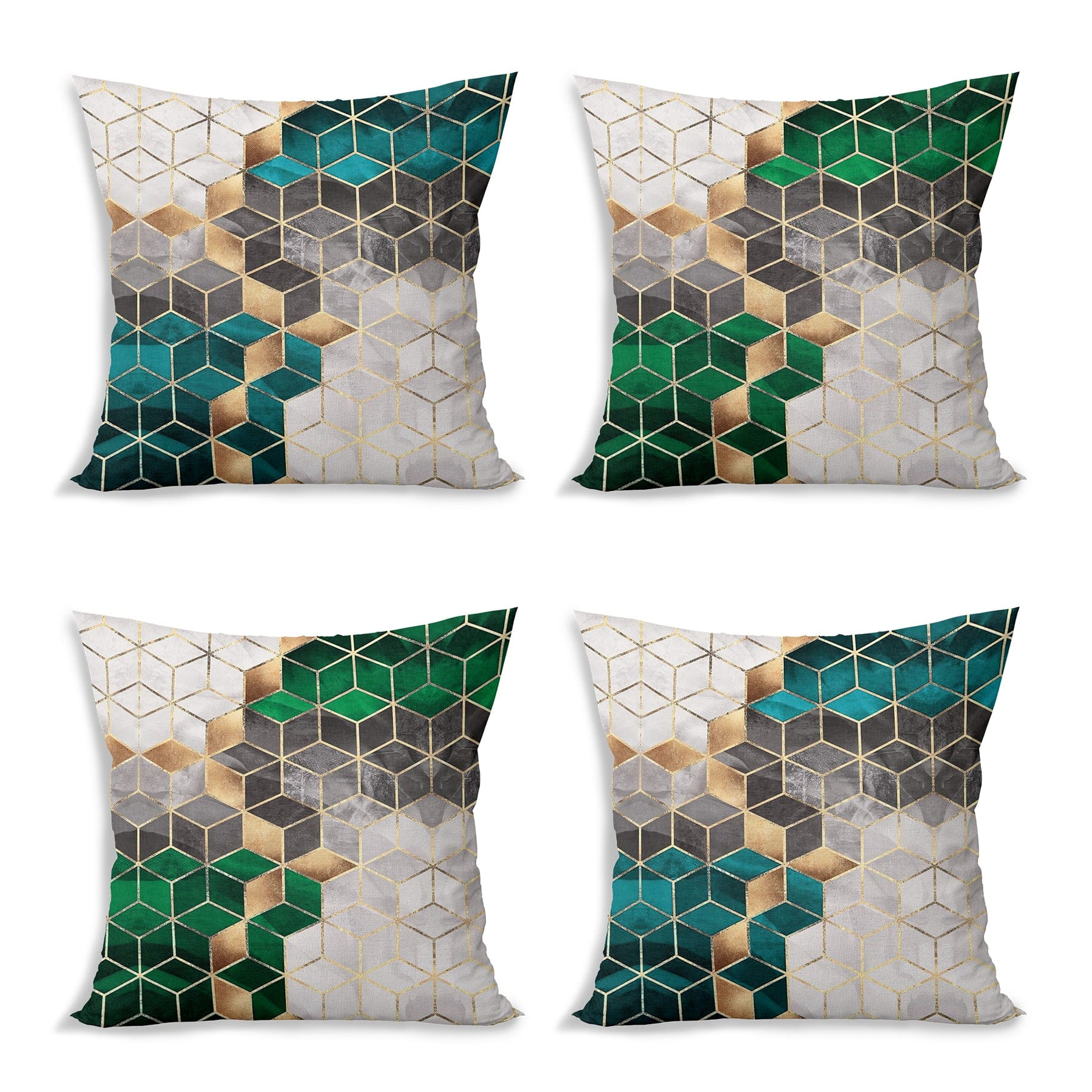 Hillkar Global Set 4 fete perna decorative din poliester si bumbac, Ceren RKYK479 Multicolor, 43 x 43 cm