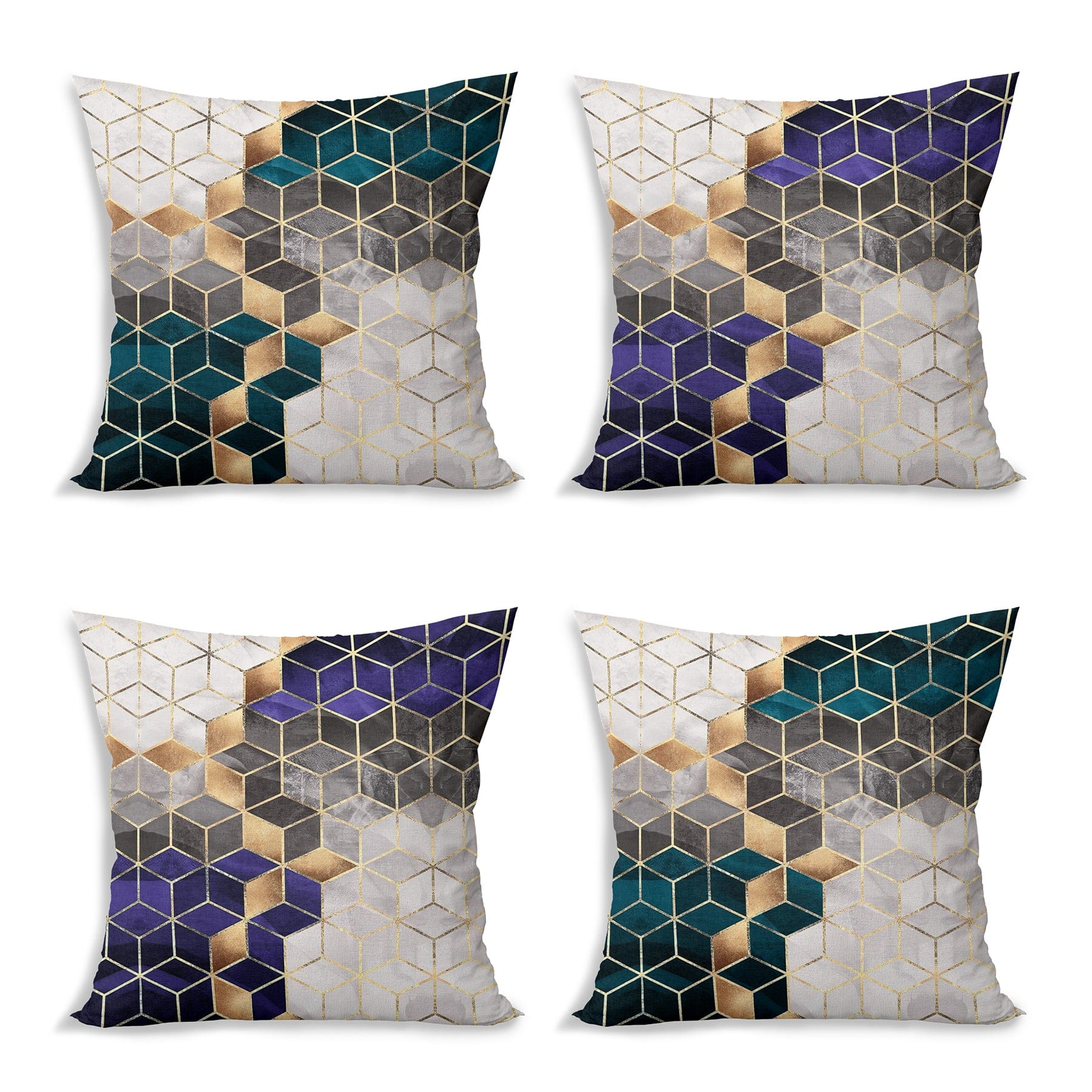 Hillkar Global Set 4 fete perna decorative din poliester si bumbac, Ceren RKYK480 Multicolor, 43 x 43 cm