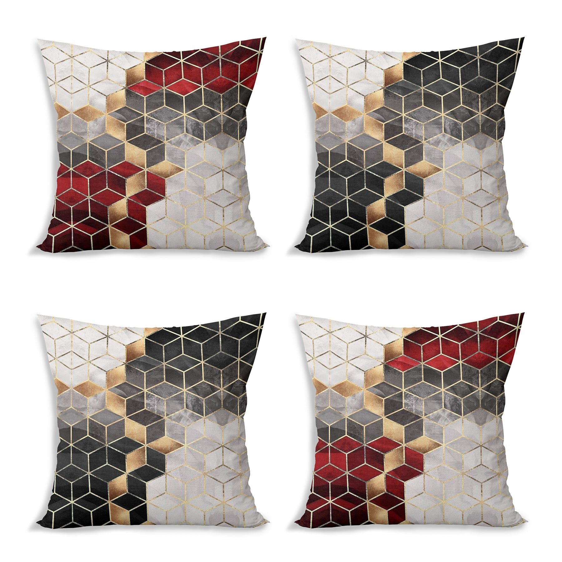 Hillkar Global Set 4 fete perna decorative din poliester si bumbac, Ceren RKYK481 Multicolor, 43 x 43 cm