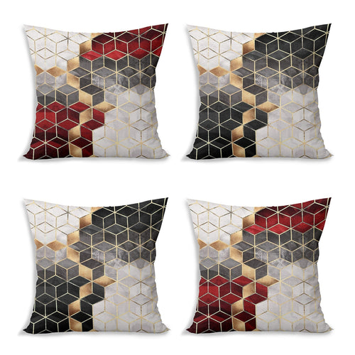 Hillkar Global Set 4 fete perna decorative din poliester si bumbac, Ceren RKYK481 Multicolor, 43 x 43 cm