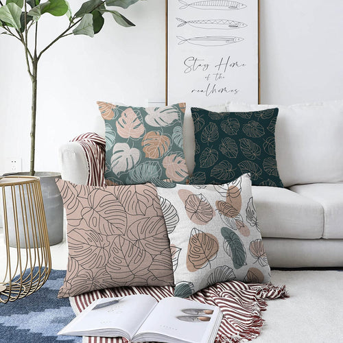 Hillkar Global Set 4 fete perna decorative din poliester si bumbac, Ceylan RKYK344 Multicolor, 43 x 43 cm