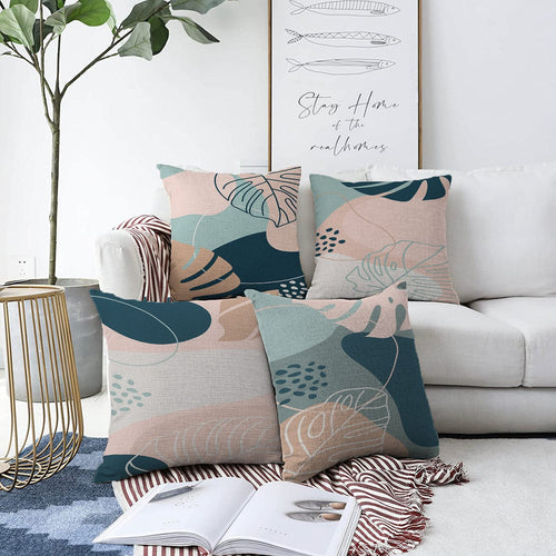 Hillkar Global Set 4 fete perna decorative din poliester si bumbac, Ceylan RKYK346 Multicolor, 43 x 43 cm