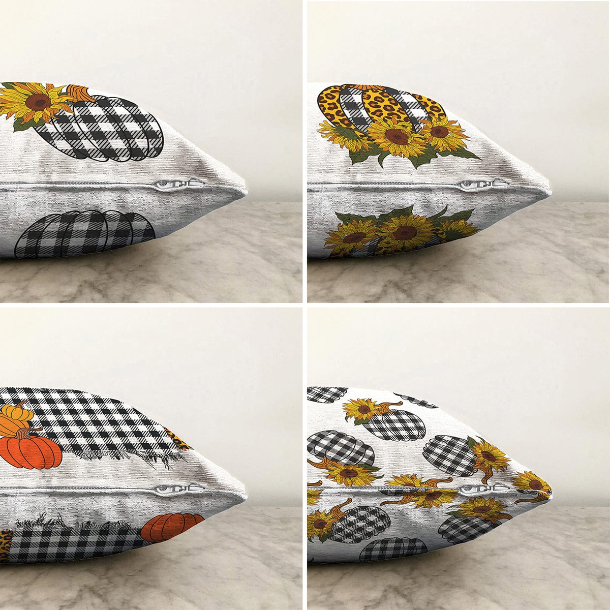 Hillkar Global Set 4 fete perna decorative din poliester si bumbac, Cicek RKYK401 Multicolor, 43 x 43 cm