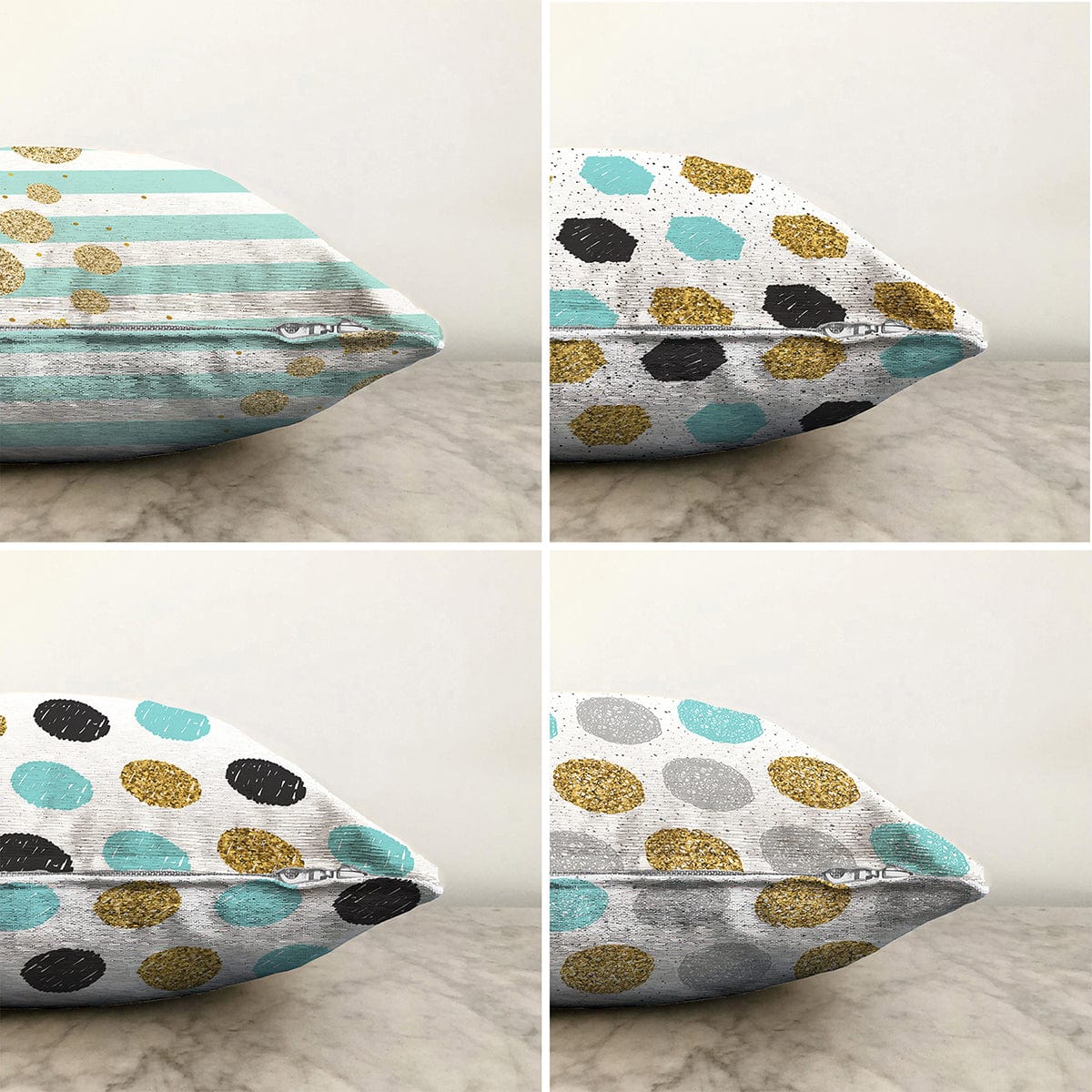 Hillkar Global Set 4 fete perna decorative din poliester si bumbac, Derya RKYK381 Multicolor, 43 x 43 cm