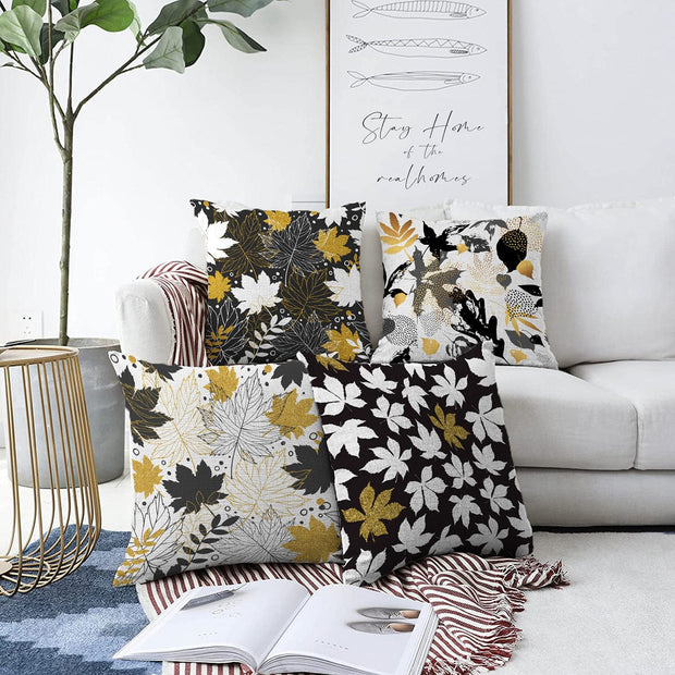 Hillkar Global Set 4 fete perna decorative din poliester si bumbac, Derya RKYK382 Multicolor, 43 x 43 cm