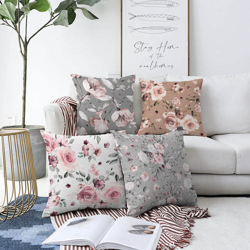 Hillkar Global Set 4 fete perna decorative din poliester si bumbac, Derya RKYK384 Multicolor, 43 x 43 cm