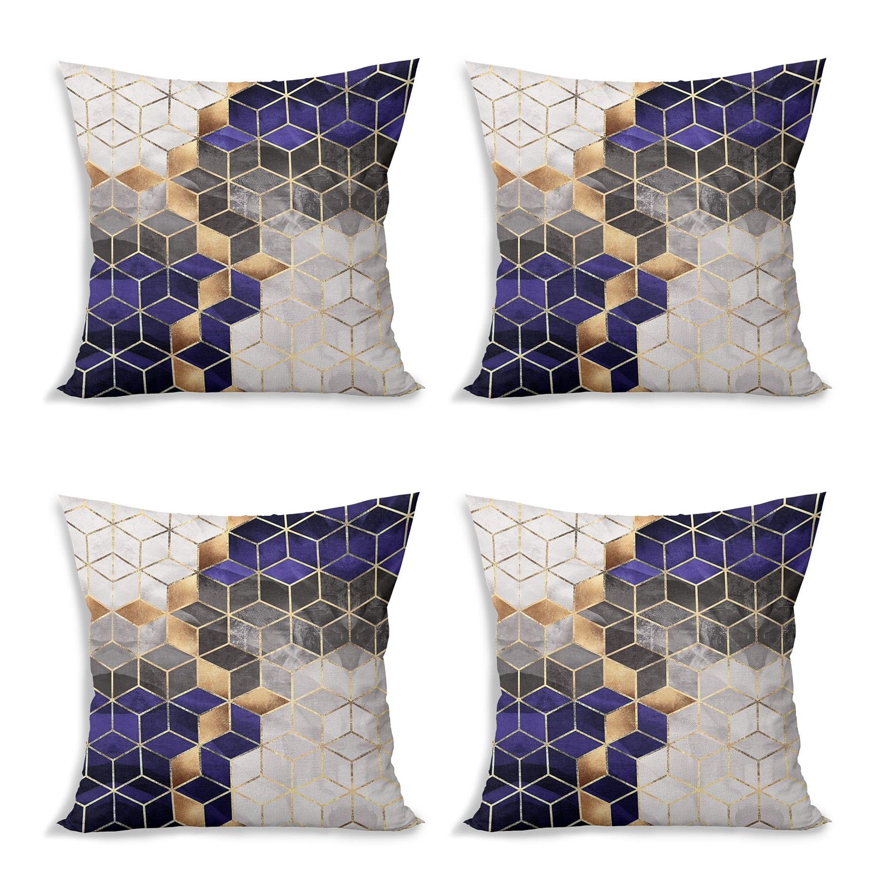 Hillkar Global Set 4 fete perna decorative din poliester si bumbac, Devin RKYK467 Multicolor, 43 x 43 cm