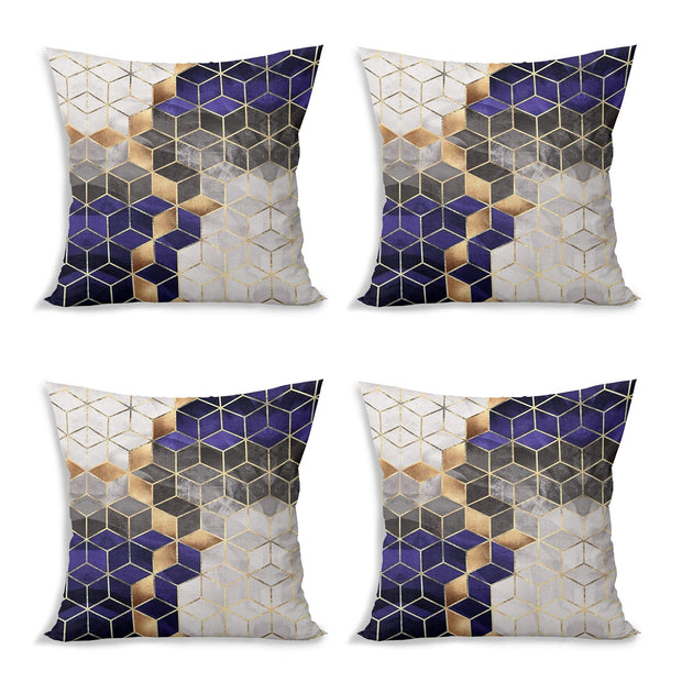 Hillkar Global Set 4 fete perna decorative din poliester si bumbac, Devin RKYK467 Multicolor, 43 x 43 cm