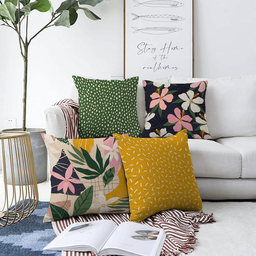 Hillkar Global Set 4 fete perna decorative din poliester si bumbac, Dicle RKYK348 Multicolor, 43 x 43 cm