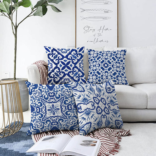 Hillkar Global Set 4 fete perna decorative din poliester si bumbac, Dicle RKYK356 Multicolor, 43 x 43 cm